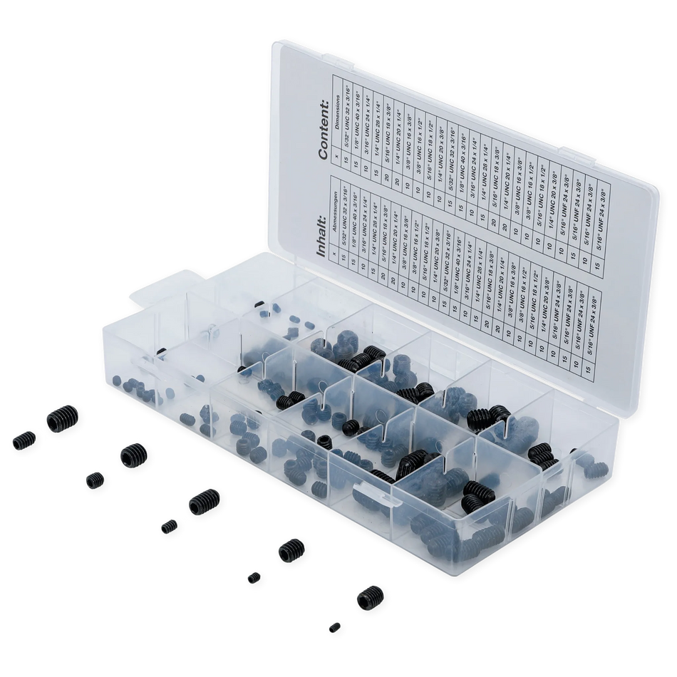 Madenschrauben-Sortiment Zoll | 160-teilig